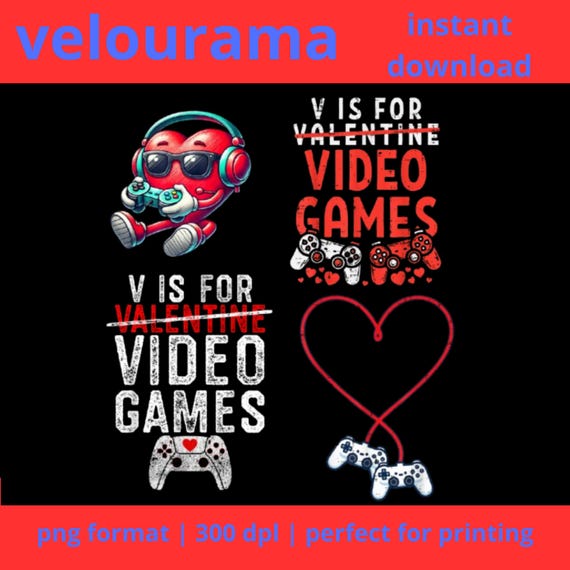 Video Games Valentine bundel PNG,Gamer Valentine Gift,gif te,giftin g,Funny Gaming Valentine,ga me,V Is For Video Games PNG,Gaming Valentine