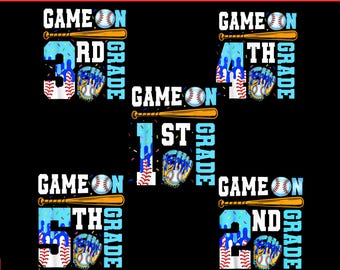 Game On 1st 2nd 3rd 4th 5th Grade Baseball PNG,Baseball Shirt bundel e Sports School PNG,baseb all,gif te,giftin g,gifte ful,back to schooll