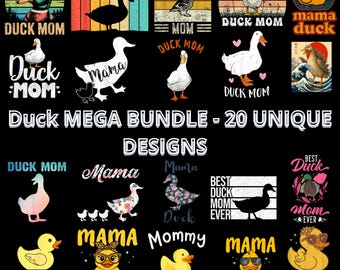 Duck Mom PNG Bundle,Designs Mama Duck Sublimation,Retro Duck Mom Shirt PNG,Rubber Duck Mama Gift,Vintage Mallard Duck Art,Duck Hunter Mom PN