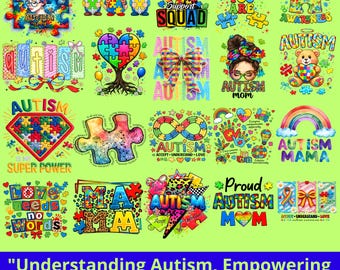 Autism Mom PNG Bundle, 20 Designs Autism Awareness PNG, In My Autism Mom Era, Autism Jesus Cross PNG, Neurodiversity Mama Shirt Design,gifte