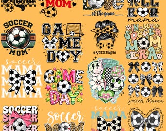 Soccer Mom PNG Bundle,Coquette Soccer Bow Sublimation,Game Day Vibes PNG,Soccer Mom Shirt ,Retro Soccer Mama Aesthetic,Soccer Coquette Png