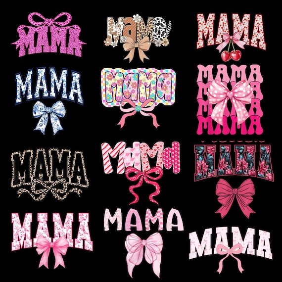 Mama PNG Bundle, Coquette Mama Bow Sublimation, Floral Mama Shirt Design, Pink Mama Valentine PNG, Retro Mama Bow Design,gift valentine,gift