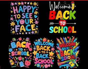 Back to School Bundle, Welcome Back to School Designs,Teacher Classroom Decor,Kids School PNG Clipart, gift for back to school shirts,k ids