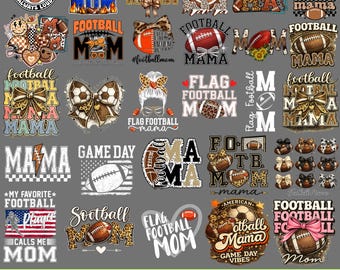 Football my PNG Bundle, Coquette Bow, Retro Game Day, Football Junkie Mama,Trendy Sports Mom PNG, T-Shirt Print Files 30+Cricut Cut Files
