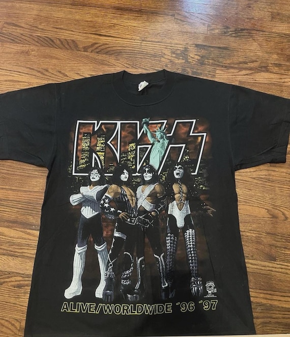 Vintage Style KISS Alive Worldwide Tour T-shirt 1996-1997 Rock