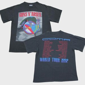 Vintage Style Guns N Roses Coma World Tour 1992 T-shirt Double