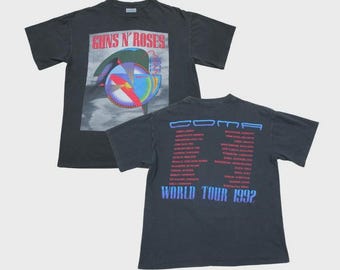 Vintage Guns N Roses Coma World Tour 1992 T-shirt dubbelzijdig, maat S-4XL