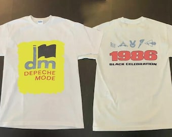 Vintage stijl Depeche Mode Black Celebration 1986 Tour T-shirt dubbelzijdig maat S-4XL