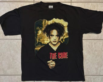 Vintage stijl 1996 The Cure Robert Smith songtekst-T-shirt dubbelzijdig maat S-4XL
