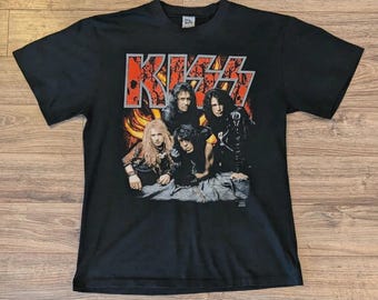 Vintage stijl 1992 KISS Revenge Album Tour T-shirt één kant maat S-4XL