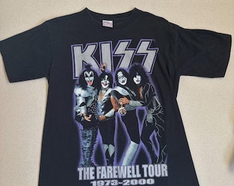 Vintage KISS The Farewell Tour T-shirt 1973-2000 dubbelzijdig maat S-4XL