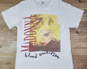 1990年代のヴィンテージプリントマドンナロックTシャツ、サイズS…j741