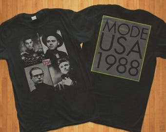 Vintage stijl Depeche Mode Tour 1988 T-shirt dubbelzijdig, maat S-4XL