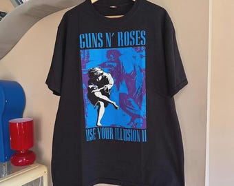 Vintage Guns N Roses Use Your Illusion II T-shirt dubbelzijdig maat S-4XL