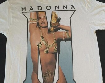 Vintage MADONNA 1992 Nude Tour-T-shirt aan één kant, maat S-4XL