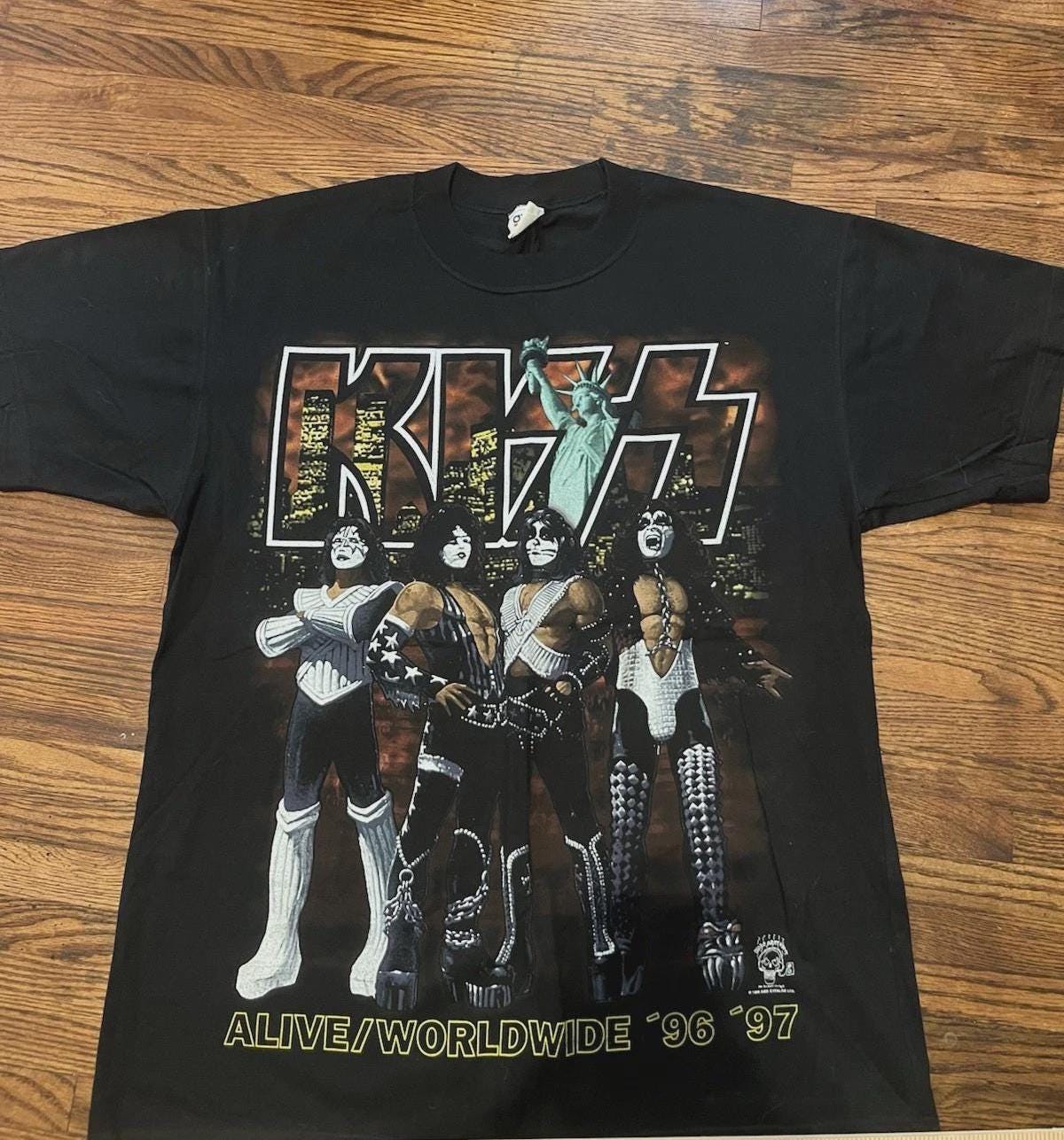 Vintage Style KISS Alive Worldwide Tour T-shirt 1996-1997 Rock