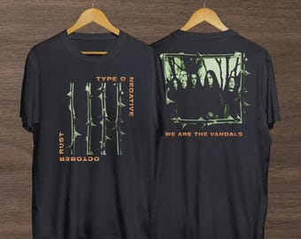 T-shirt vintage stijl type O negatief oktober roest dubbelzijdig maat S-4XL