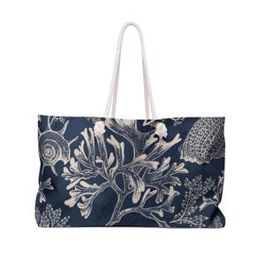 Stylish Nautical Weekender Bag - Perfect for Travel, Beach Days, Gym, Getaways, or Picnics | Nautical Design Tote