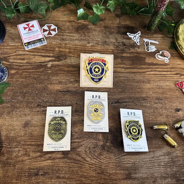 Resident Evil RPD & STARS Badge Enamel Pins | Raccoon City Police Department Collectible Badges