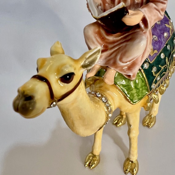 Vintage Trinket Box – Wise Man on Camel – Hinged,… - image 11