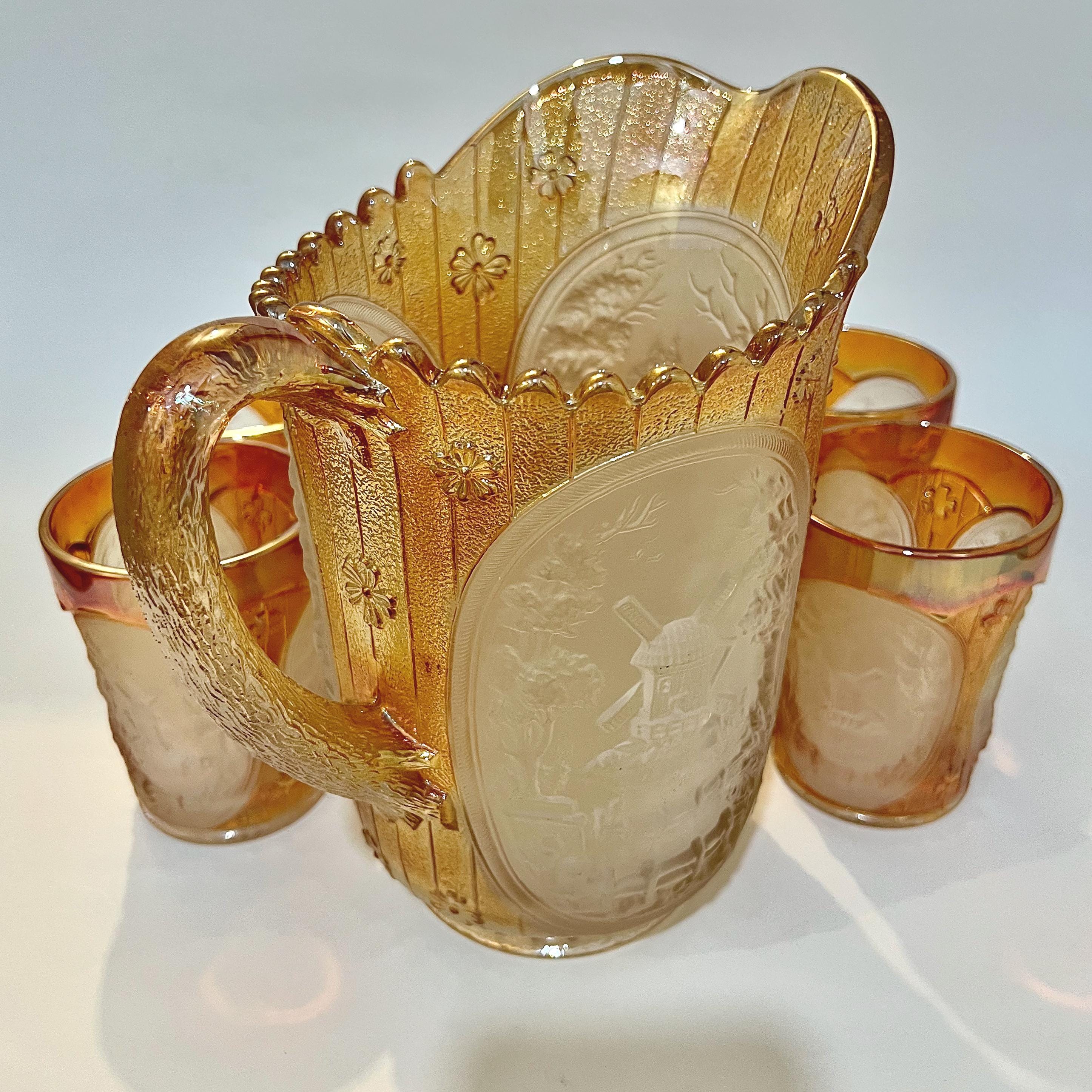 Carnival Glass Windmill Pitcher - Etsy