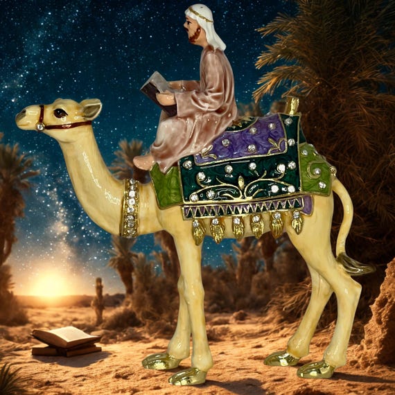 Vintage Trinket Box – Wise Man on Camel – Hinged,… - image 16