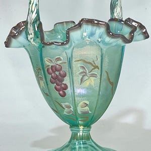 Fenton Emerald Green Basket - Etsy