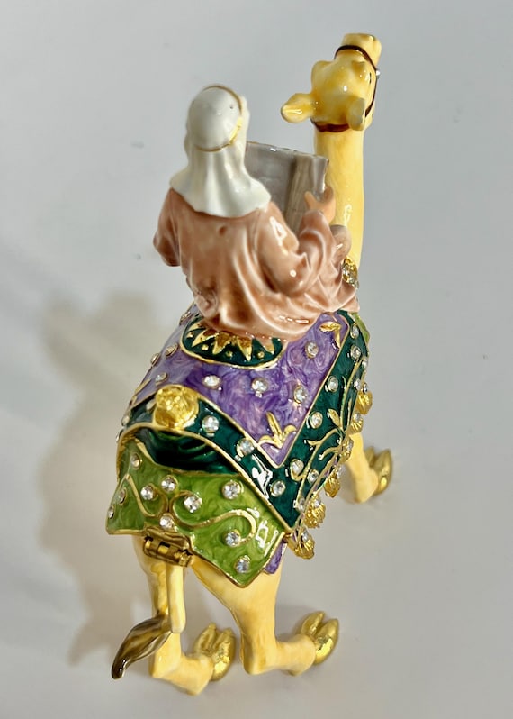Vintage Trinket Box – Wise Man on Camel – Hinged,… - image 9