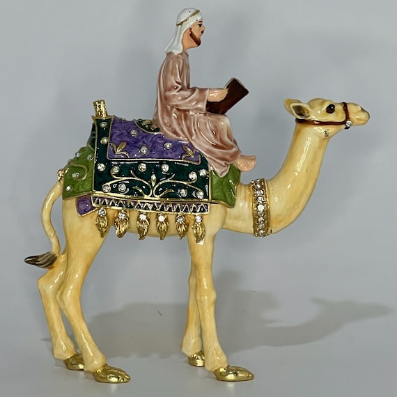 Vintage Trinket Box – Wise Man on Camel – Hinged,… - image 6