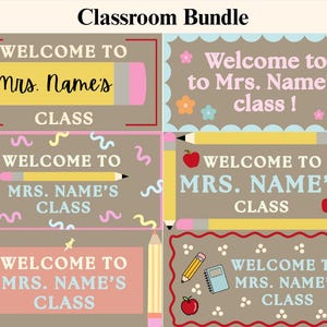Classroom Banner Bundle - 6 Editable Digital Banners