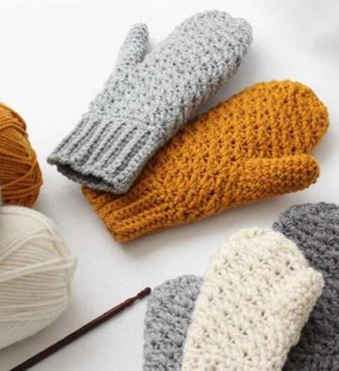 Crochet Mittens Pattern – Easy PDF Tutorial for Cozy Winter Gloves ...