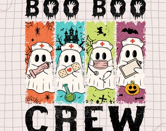 Boo Crew png Preppy Nurse Halloween png, Nurse Shirt png, Boo boo crew png, halloween nurse png, Spooky Nurse png, Nurse png Ghost Nurse Png