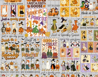 Goose Halloween Fall PNG Bundle, Boo Ghost Goose Png, Halloween Png, Skeleton Goose, Halloween Goose Sublimation PNG Pumpkin Goose Shirt Png