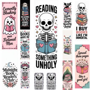 Romantasy Reader Bookmark SVG Bundle, bookmark png, Spicy bookmark svg, printable bookmark, bookmark template svg, books svg, retro book svg