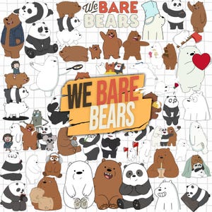 we blote beren SVG, PNG, blote beren Clipart, Panda svg bruine beer afdrukbare, afbeeldingen, witte beer, Instant Download, tekenfilm, SVG-bundel