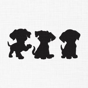 Dog Embroidery Design Silhouette Dog Embroidery Design Mini Dog Set Embroidery Design Machine Embroidery 5 Sizes Download