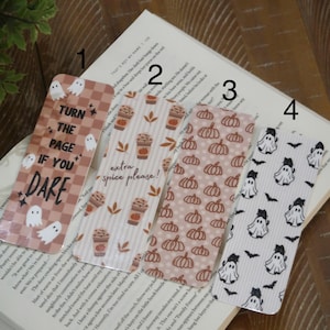 Fall Bookmarks: Laminated Autumn, Halloween, Spooky Reader Gifts