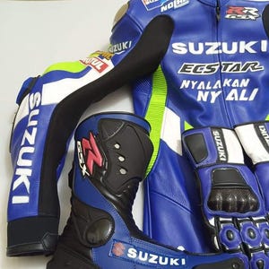 Suzuki motorcykel läderracingställ, MotoGp Design motorcykelställ bild 6