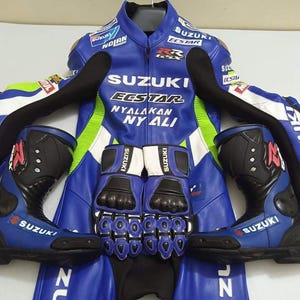 Suzuki motorcykel läderracingställ, MotoGp Design motorcykelställ bild 1