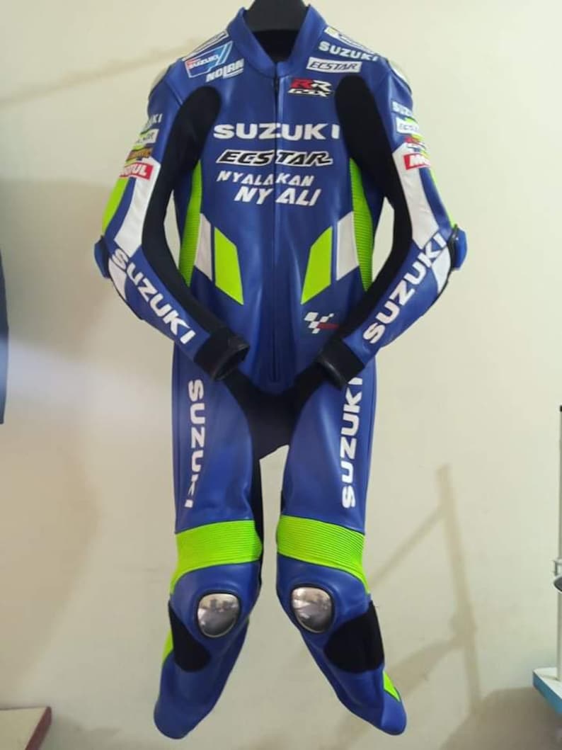 Suzuki motorcykel läderracingställ, MotoGp Design motorcykelställ bild 2