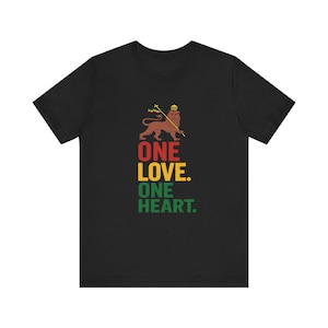 One Love One Heart - Rasta Lion of Judah T-Shirt | Reggae Roots Spiritual Tee