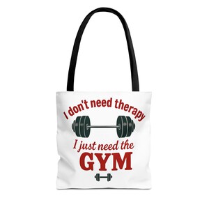 Motivational Gym Tote Bag, Fitness Enthusiast Gift, Workout Bag, Exercise Accessory, Travel Tote, Therapy Alternative