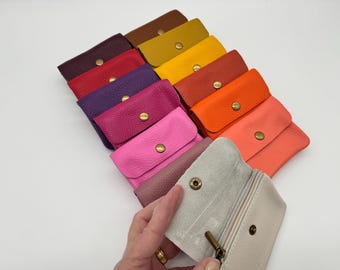 Genuine Leather Purse Mini Card Coin Pouch Wallet Womens Accessories