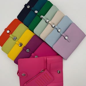 Faux Leather Folded 2 Piece Purse Travel Wallet