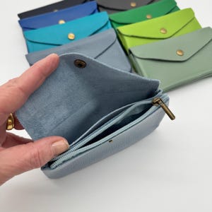 Genuine Leather Purse Medium Card Coin Pouch Wallet Womens Accessories image 4