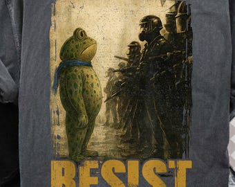 Portland Frosch-Protest PNG, widersteht Frosch-Kunst, Viralprotest-Mem PNG, Politische Satire Stadtkunst, Retro Vintage Aktivismus PNG Digitaler Download