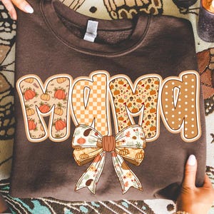 Fall Mama Pumpkin PNG: Coquette Autumn Shirt Design (Digital Download