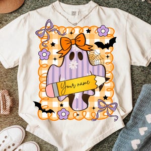 Benutzerdefinierte Halloween Lehrer Png, Halloween Png, Süßer Geist Png, Preppy Gruselige Lehrer Png Sublimation, Gruselige Saison Png, Retro Halloween Png