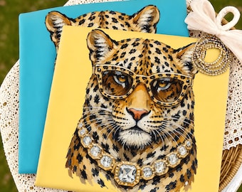 Glam Leopard png, preppy luipaard png, bling dierenprint png, Boujee trendy grafisch, stijlvol luipaardontwerp