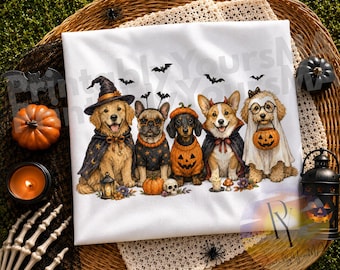 Halloween Hund Png, Gruseliger Welpe Geist, Kürbis Herbst Grafik (Digitaler Download)
